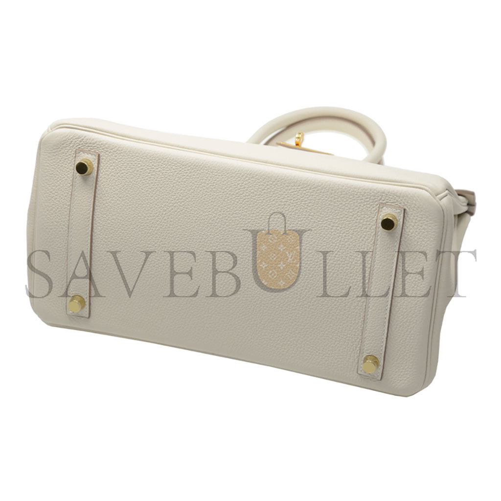 H**mes birkin 40 togo leather milkshake white gold buckle h028352ck7v (40*30*21cm)